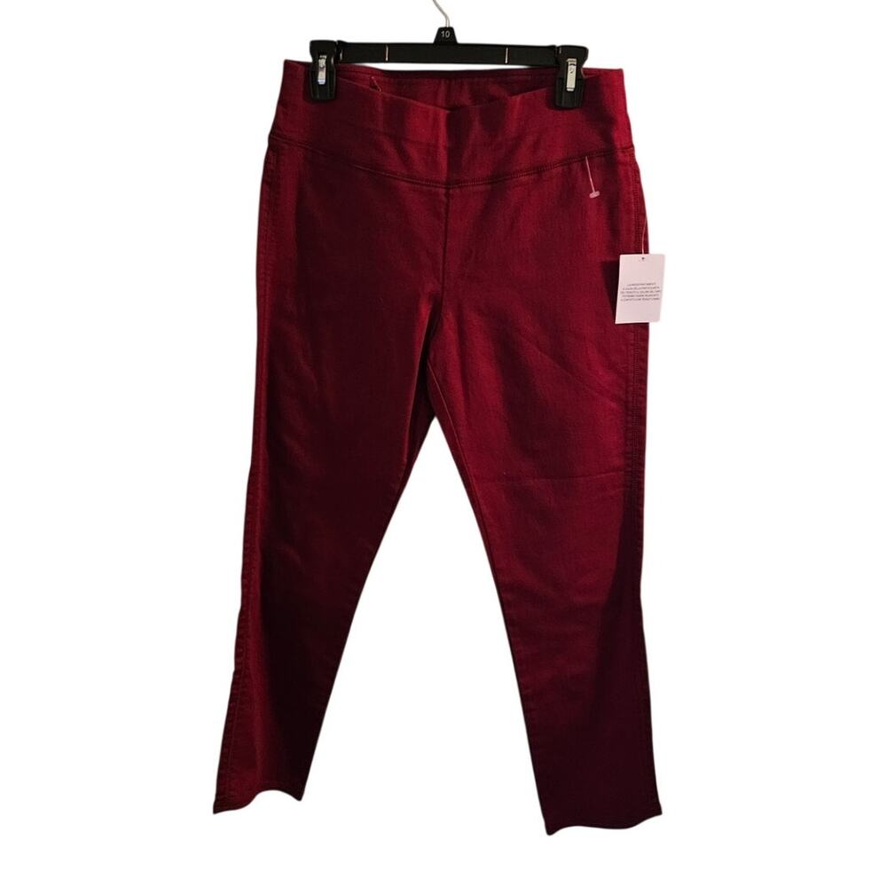 DG2 Diane Gilman Pull On Jegging Pants PM Petite M Burgundy Red NWT